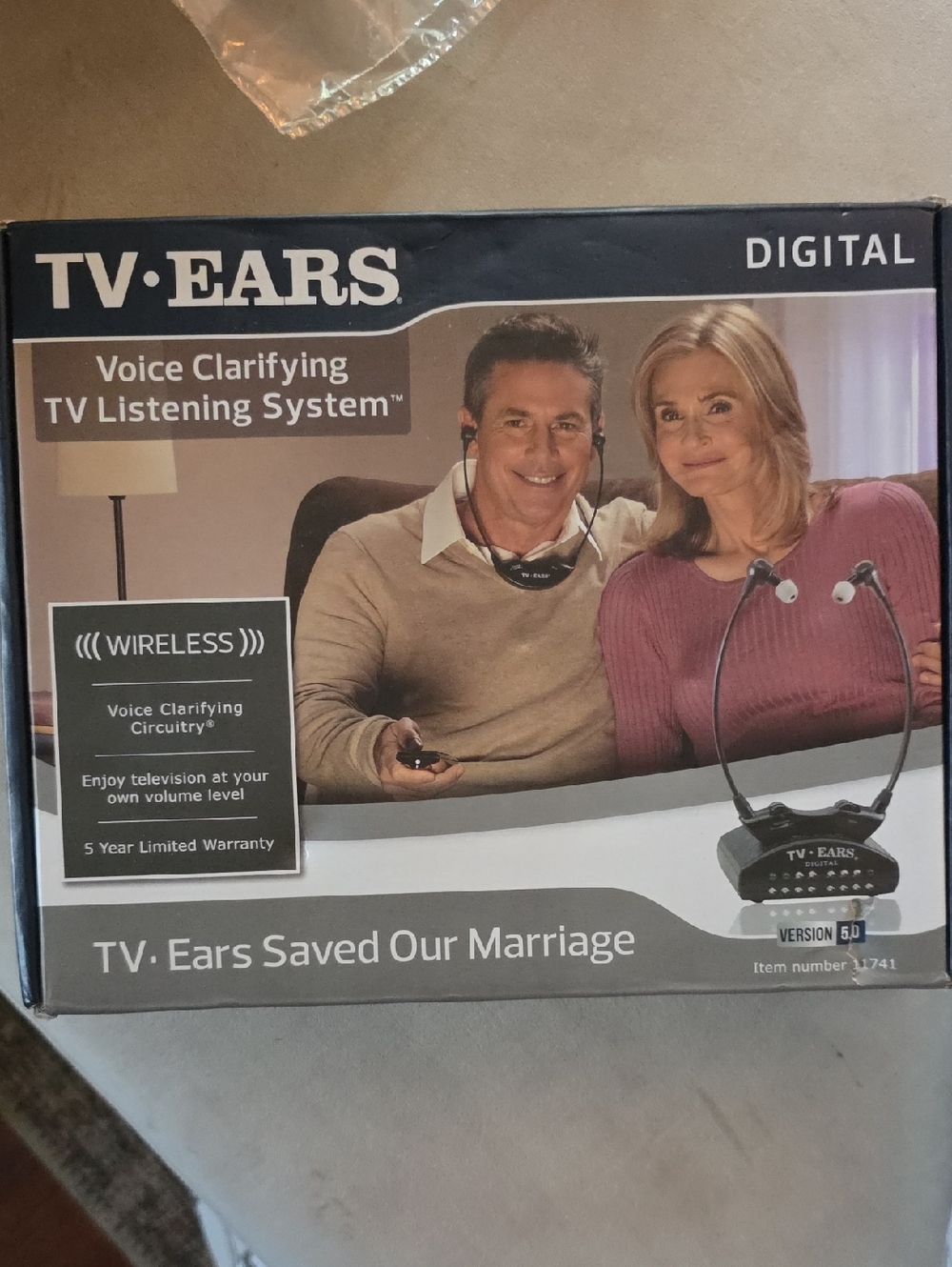 TV Ears Digital Voice Clarifying TV Listening System - Black